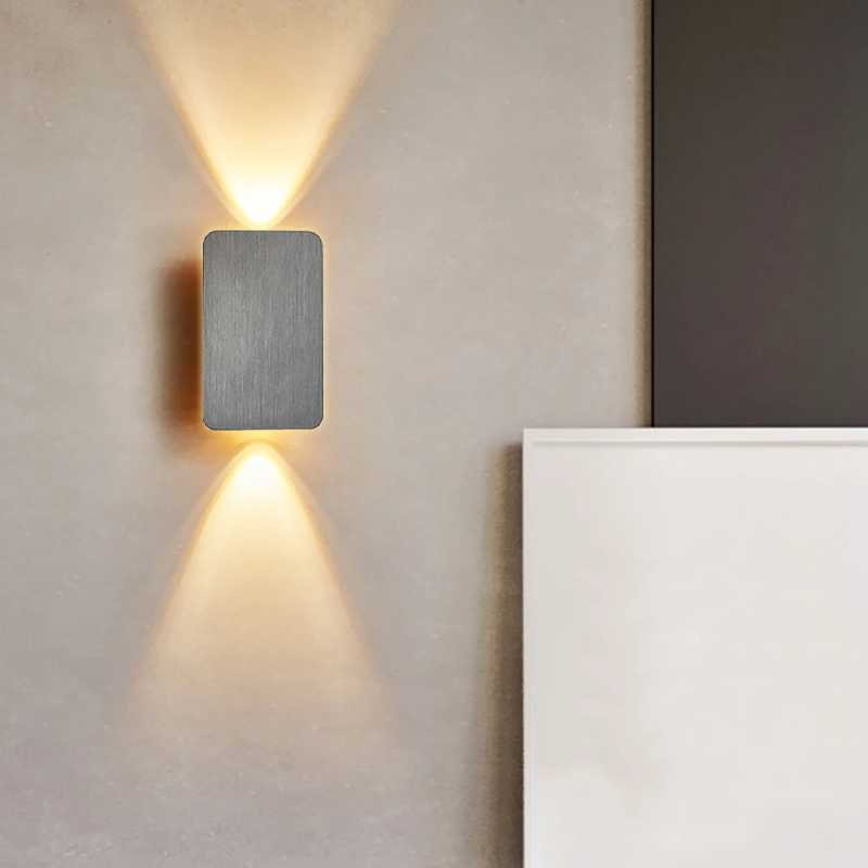Luno Square Sconce - Up/Down LED For Bedroom & Living Room