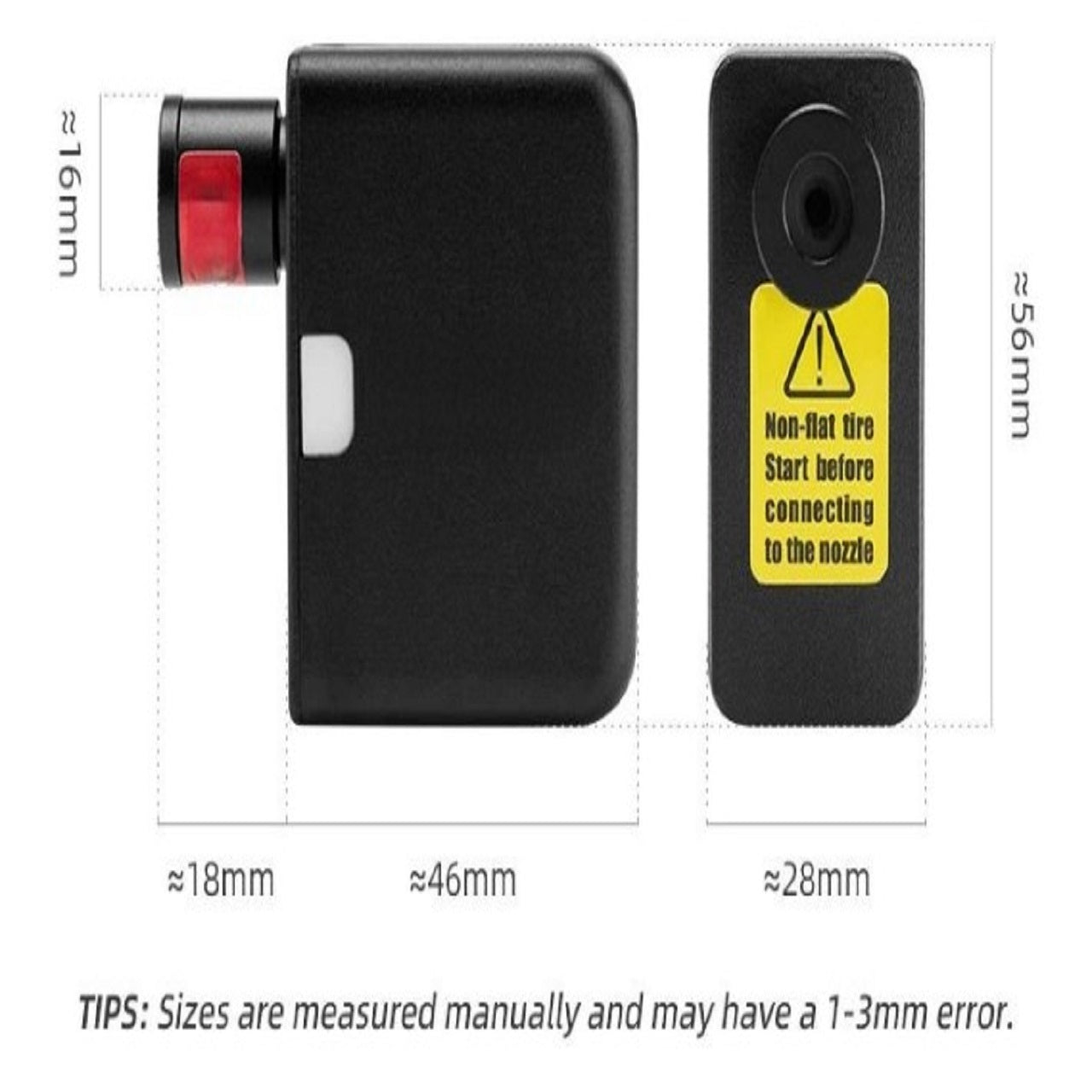 VoltNova Mini-Fahrradpumpe Typ-C Wiederaufladbar Schrader/Presta