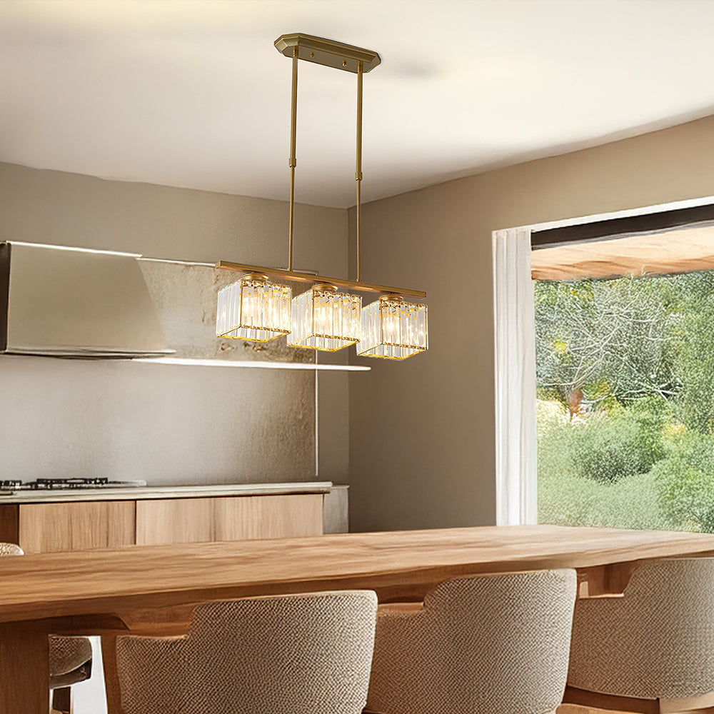 Selora Art Deco glas köksö, justerbar 3-4 lampor