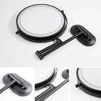Black Magnifying Makeup Vanity Mirror with Rechargeable LED