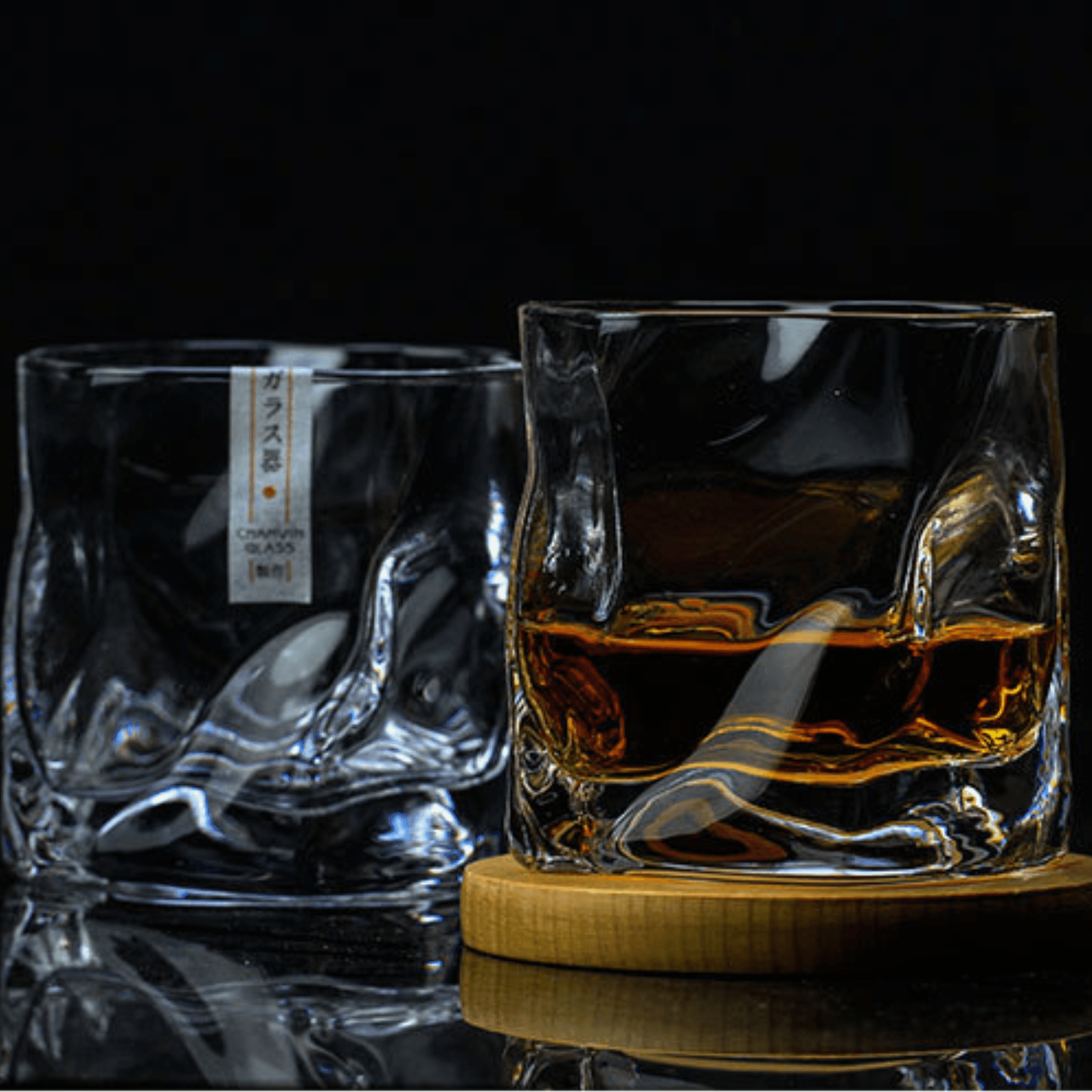 Kaito Japanese Edo Kiriko Crumple Whisky Glass Artisan