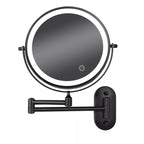Black Magnifying Makeup Vanity Mirror with Rechargeable LED