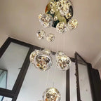 AuroraNova Glass Ball Staircase Chandelier for Stairs