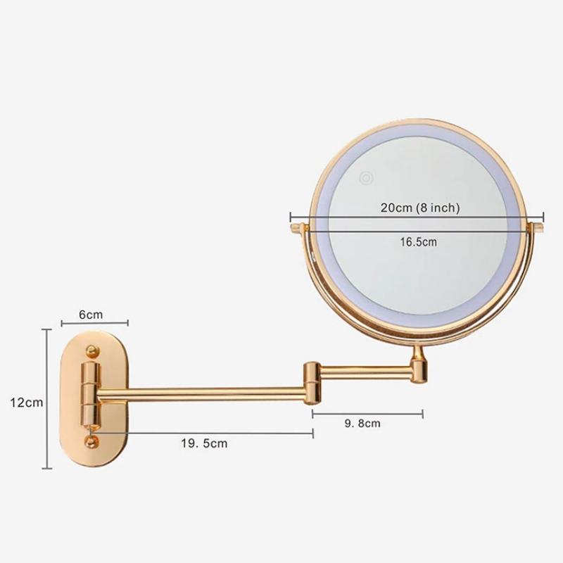 AuroraGold LED Magnifying Vanity Mirror Rechargeable