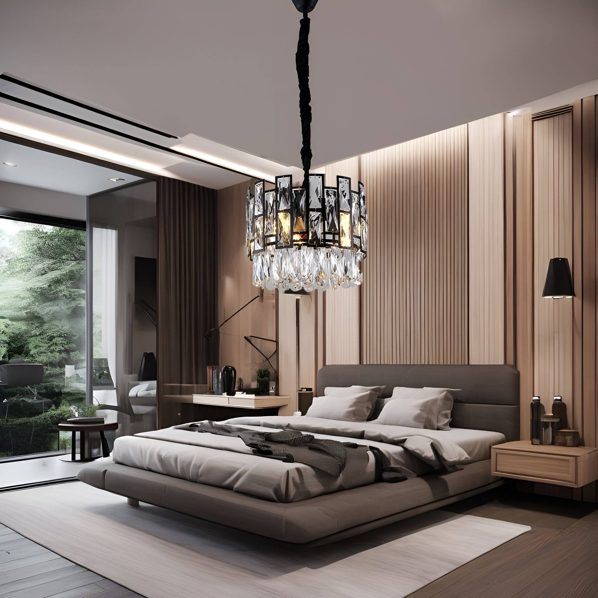 Lunara Crystal Pendant Light with Stainless Steel and LED