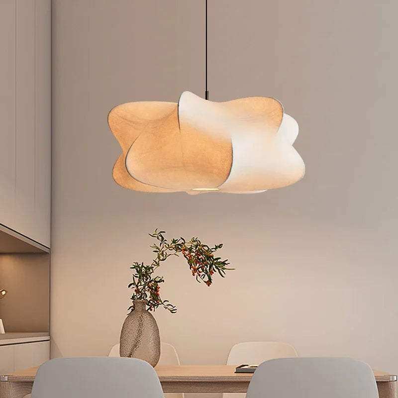Kinora Linen And Silk Wabi-Sabi Minimalist Pendant Lamp