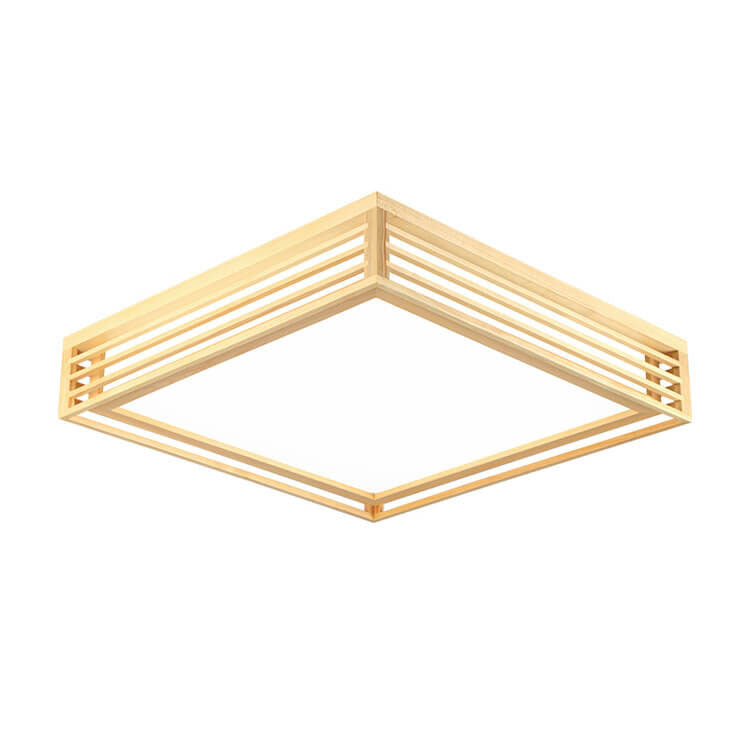Elora LED Flush Mount Light, Dimmable, Wood And Acrylic