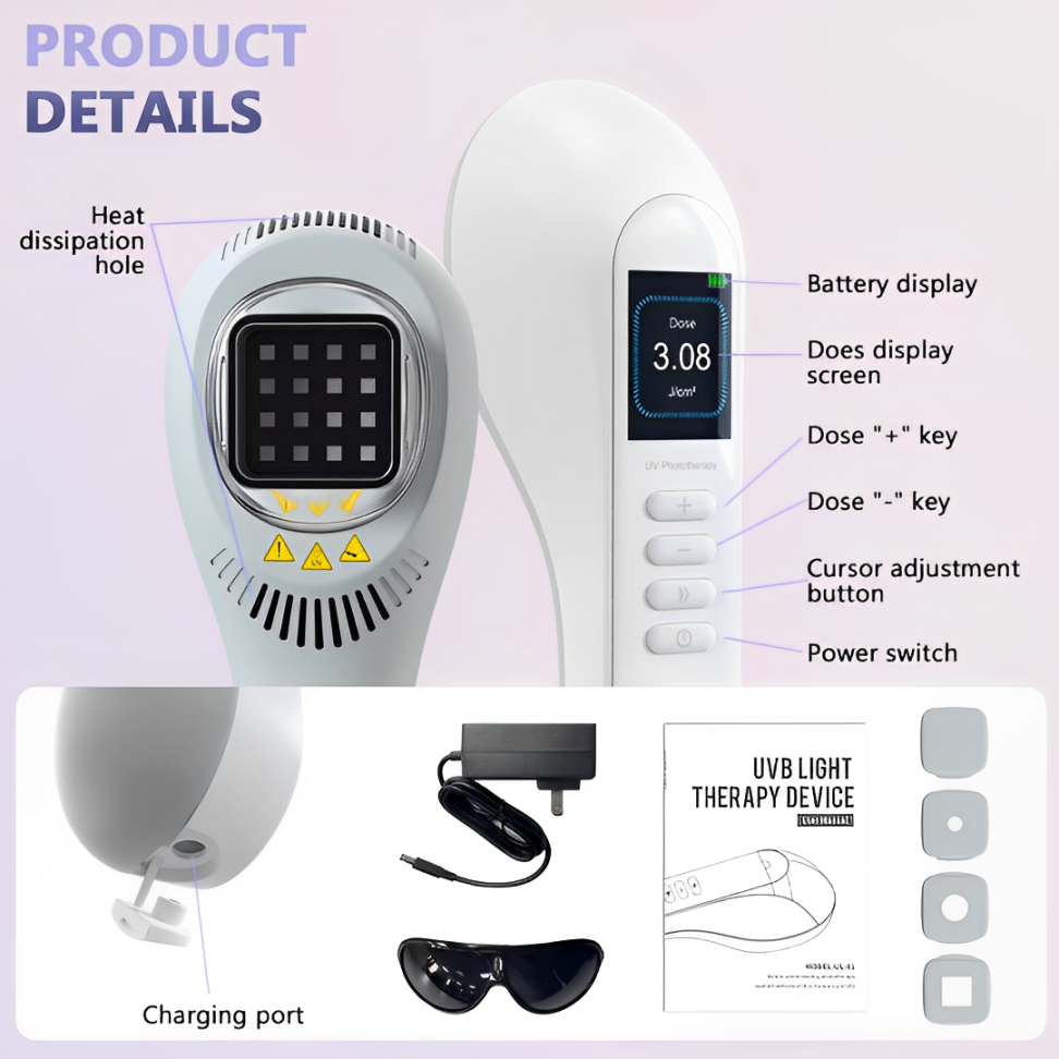 LuminaHeal 308nm UVB Vitiligo Phototherapy Lamp Home Use