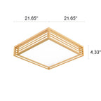 Elora LED Flush Mount Light, Dimmable, Wood And Acrylic