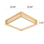 Elora LED Flush Mount Light, Dimmable, Wood And Acrylic