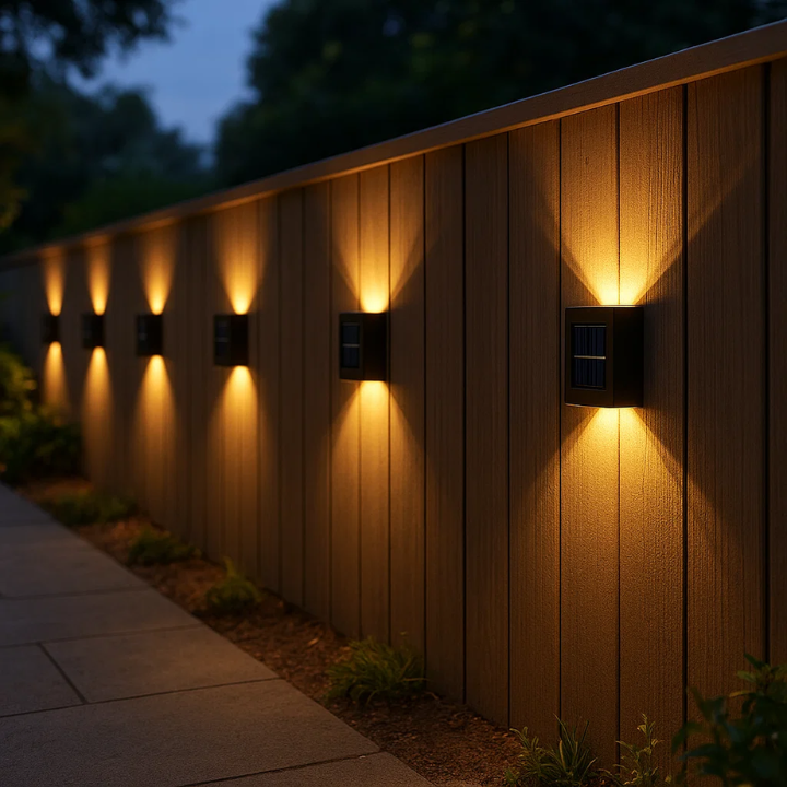 GardenGlow Solar LED Wall Lights Weatherproof Automatic