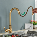 EraTap Antique Brass Kitchen Faucet with Swivel Spout