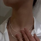 Lunera Starlight Minimalist Silver Necklace Set Elegant Versatile Pendant For Day And Evening Wear