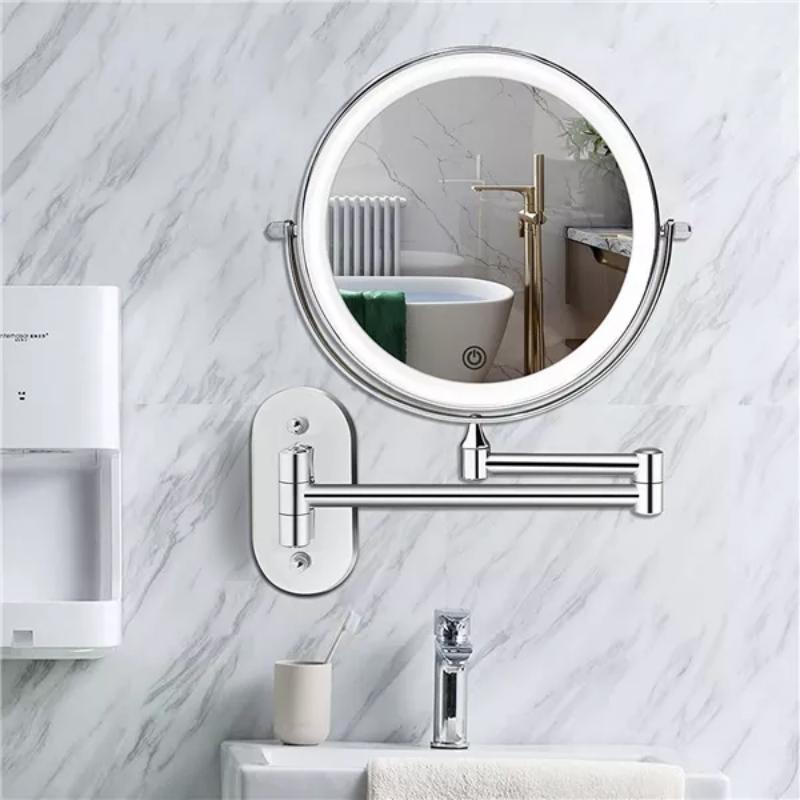LumaNova Chrome Silver Magnifying LED Vanity Mirror