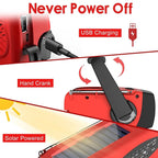 AeroVault Wind Up Radio with Solar Power Bank and Flashlight