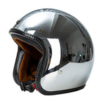 NovaRidge Silver 3/4 Helmet | DOT and ECE Certified, Retro