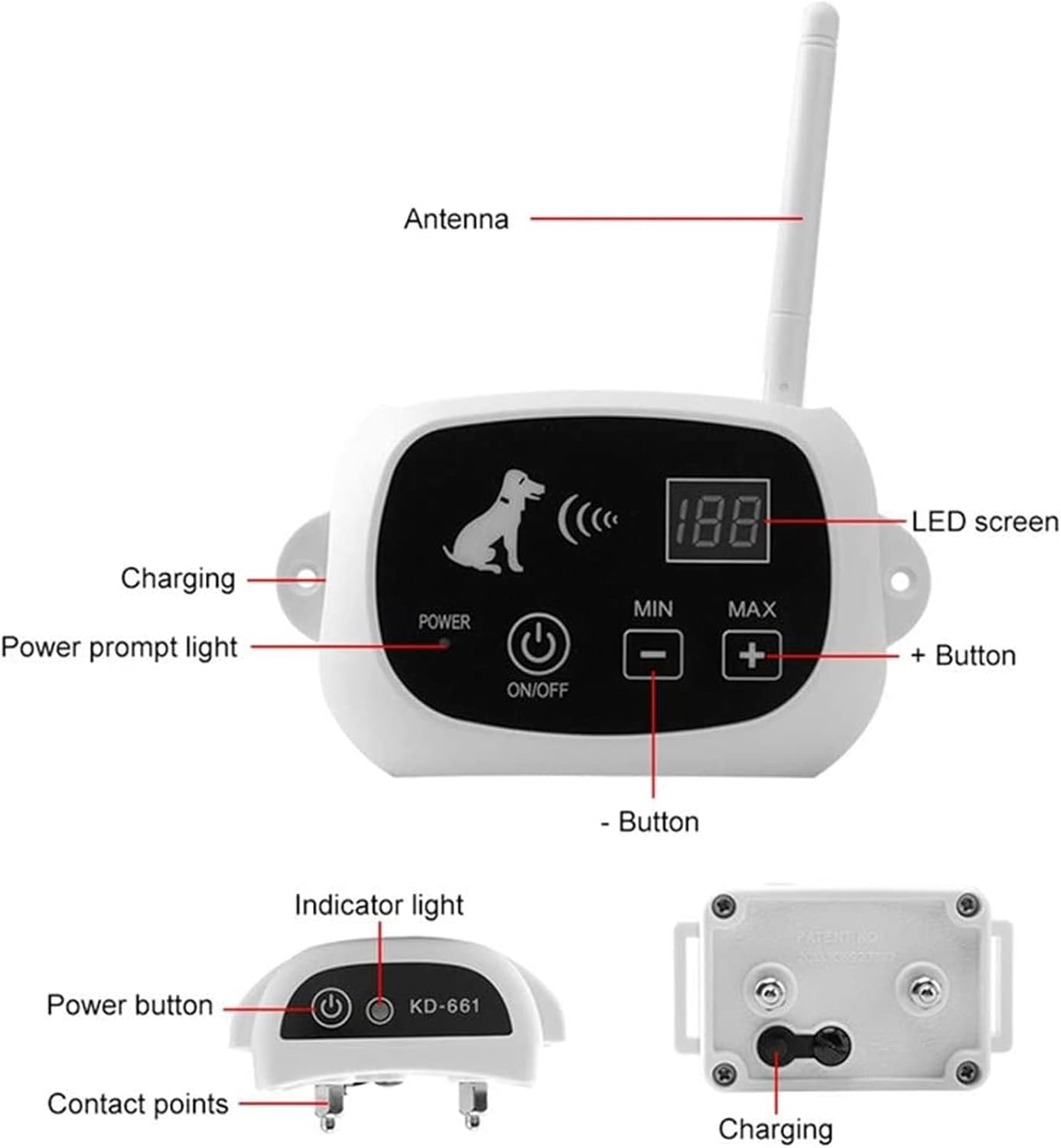 Collare per cane wireless Kairo, impermeabile e ricaricabile