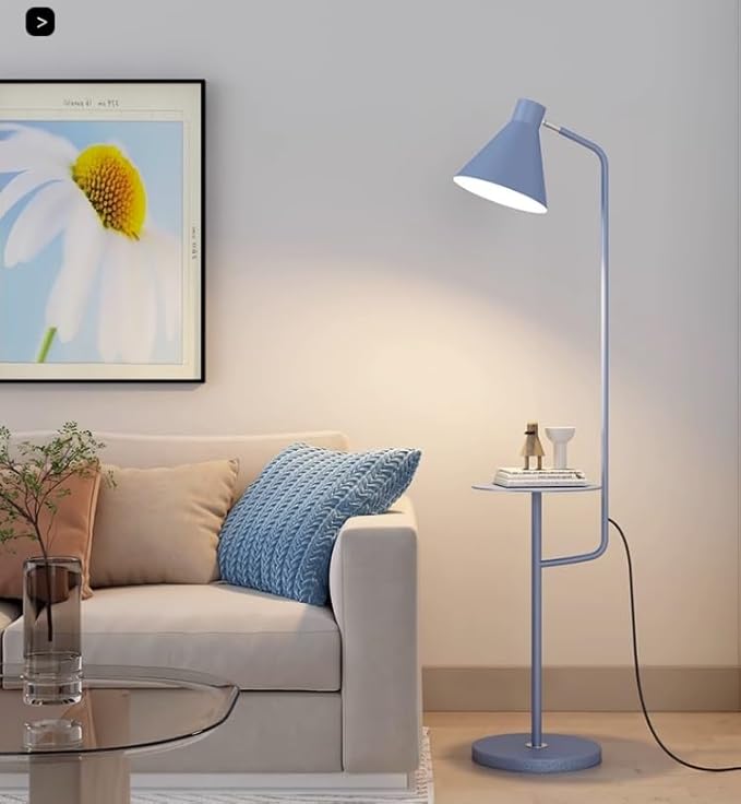 Lumora LED Floor Lamp With Tray For Living Room And Bedroom