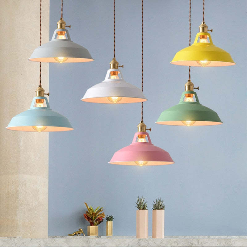 Iriselle Morandi Metal Pendant Light Colorful Glow
