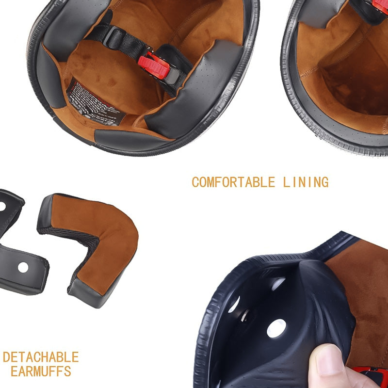 NovaRidge Silver 3/4 Helmet | DOT and ECE Certified, Retro