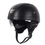AeroGuard Vintage Moto Helmet With DOT Safety And UV Shield