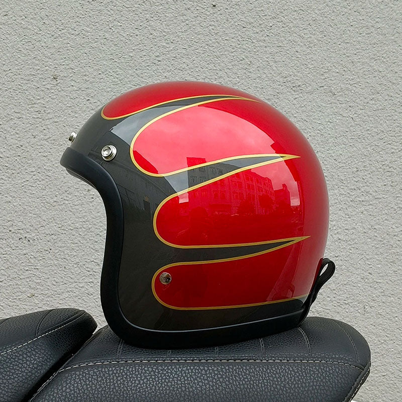 RidgeLine Retro Motorcycle Helmet DOT and ECE Certified