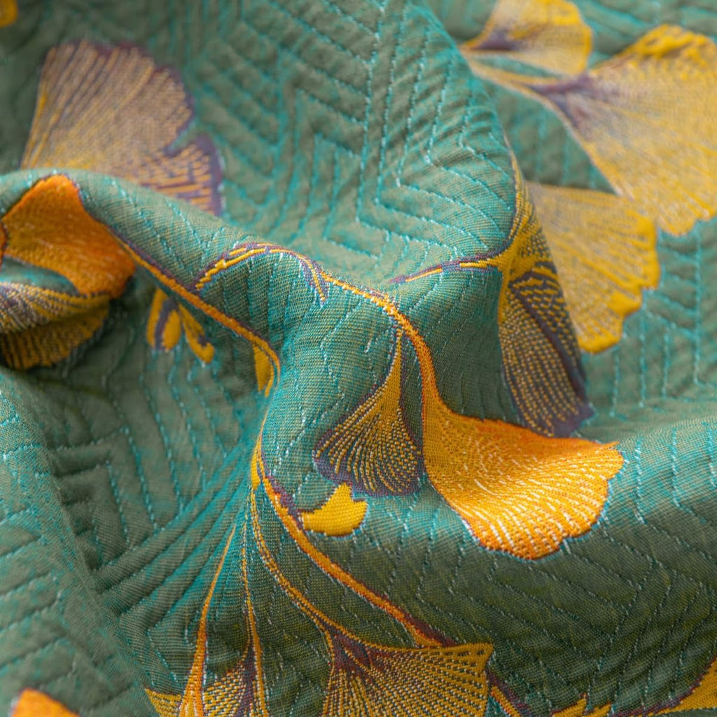 Liora Silhouette Ginkgo Leaves Reversible Cozy Coverlet