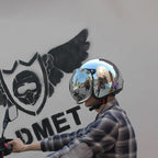 NovaRidge Silver 3/4 Helmet | DOT and ECE Certified, Retro