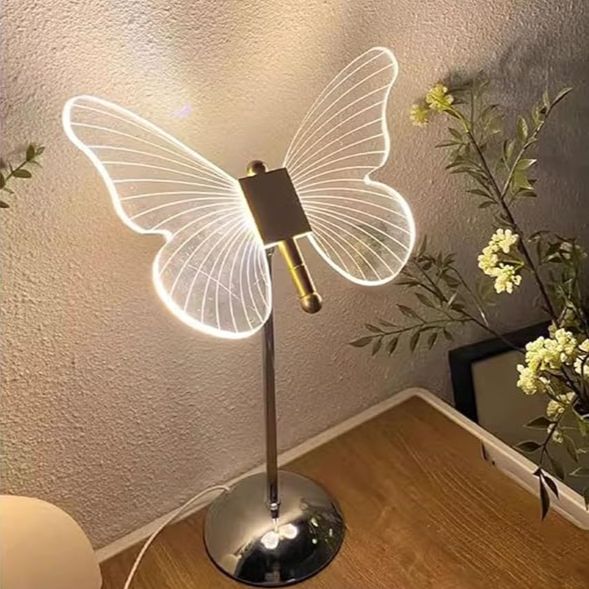 Lunara Crystal LED Butterfly Table Lamp For Bedroom