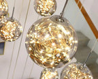 AuroraNova Glass Ball Staircase Chandelier for Stairs