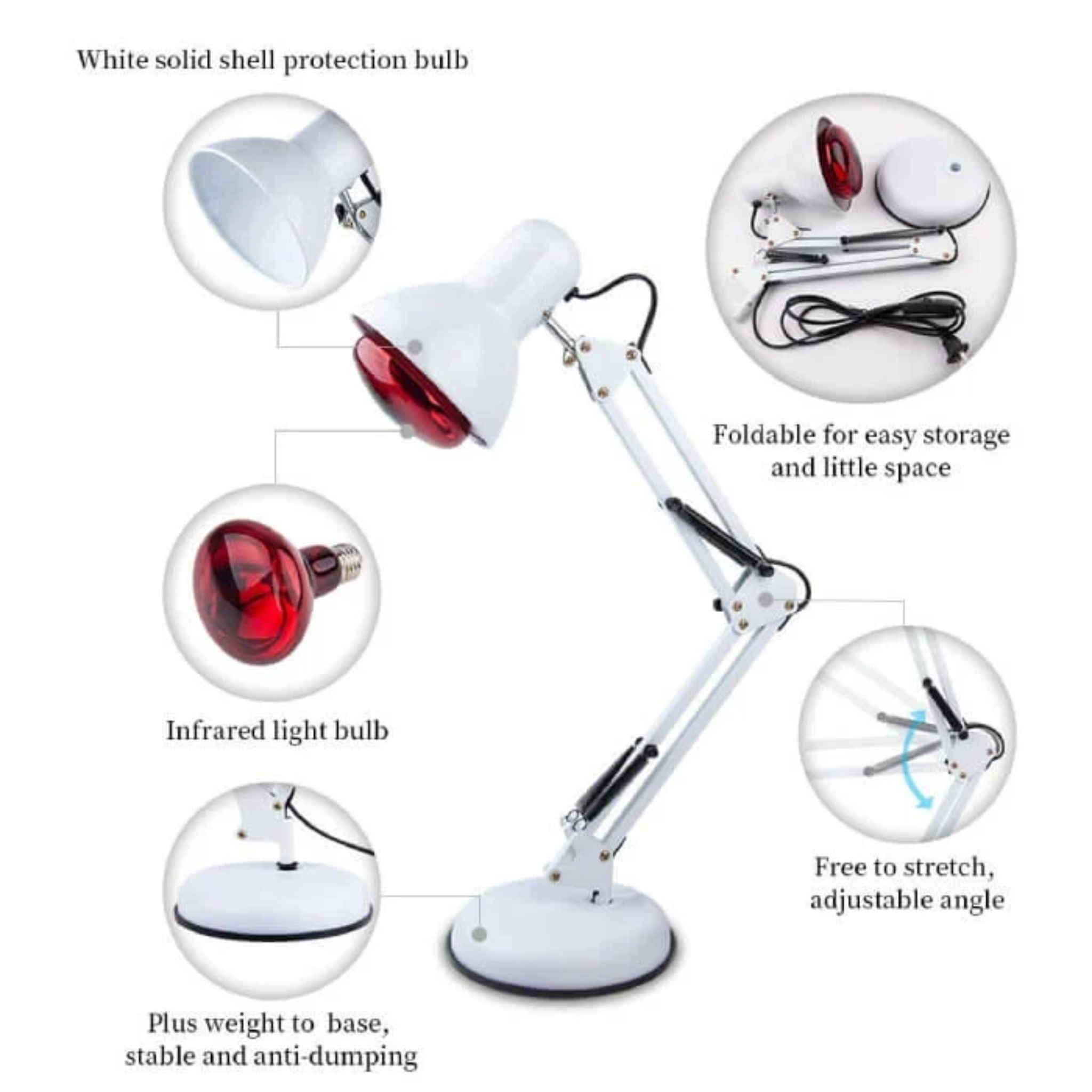 Red Light Therapy Lamp With Infrared Heat And Tripod Stand