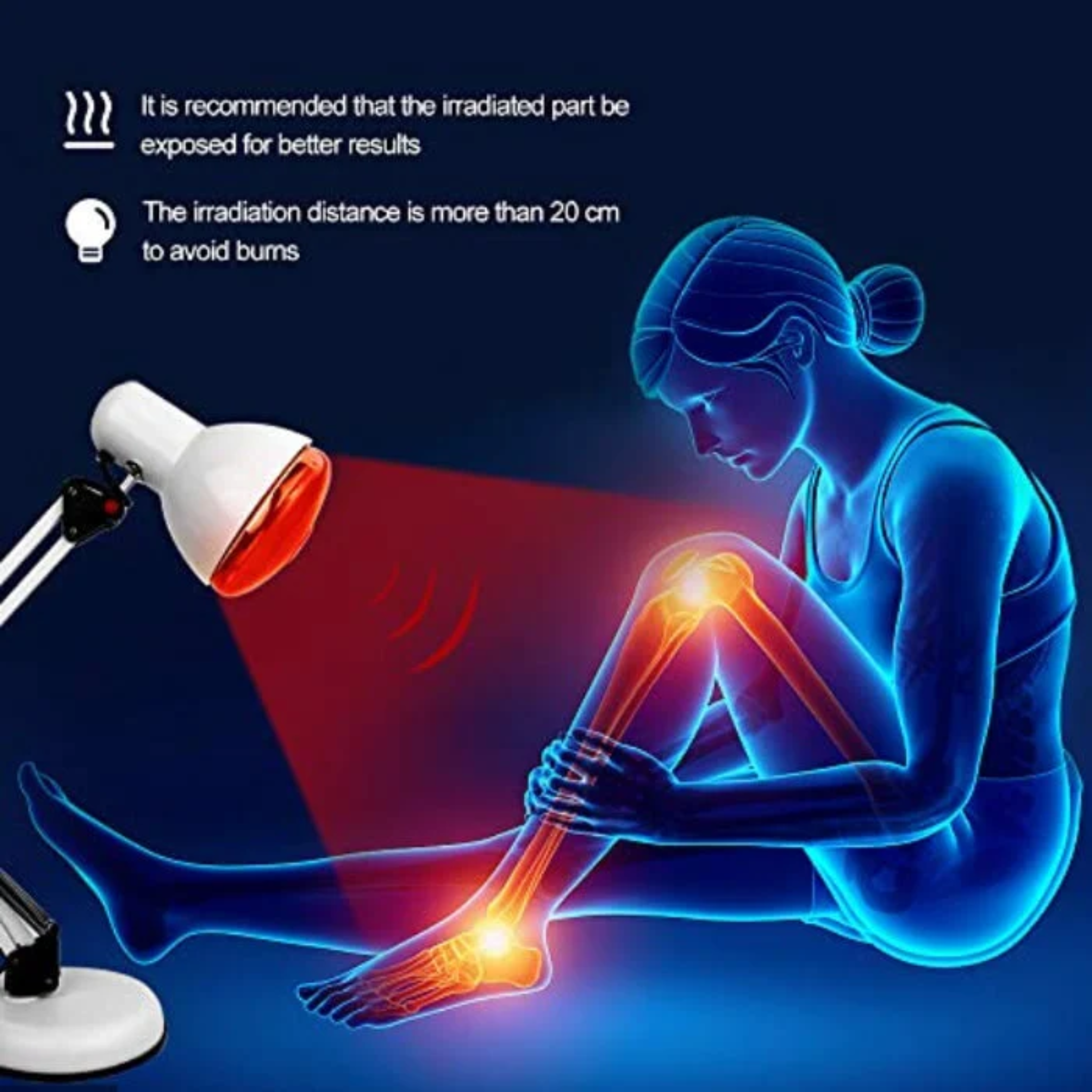Red Light Therapy Lamp With Infrared Heat And Tripod Stand