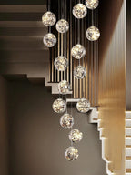 AuroraNova Glass Ball Staircase Chandelier for Stairs