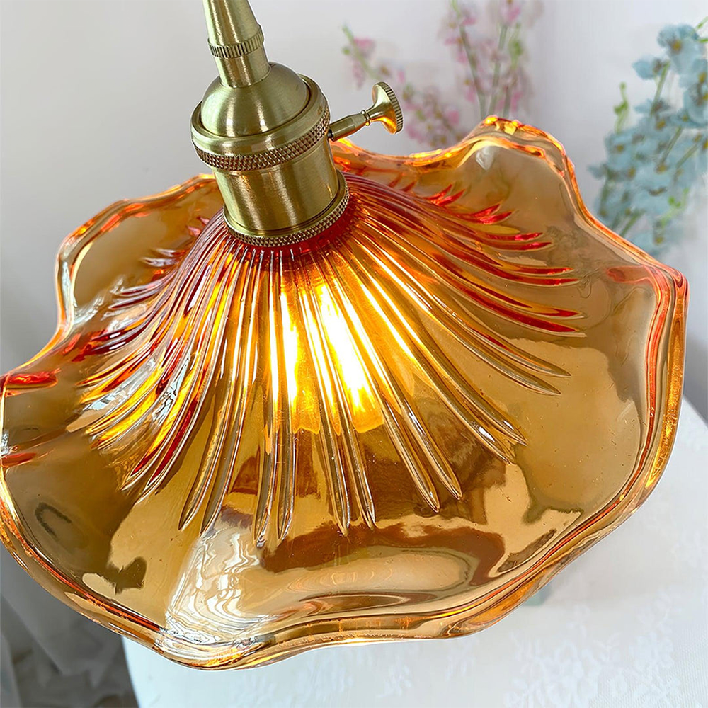 Marisol Hibiscus Glass Lamp For Living Room And Bedroom