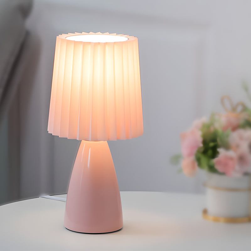 Dimmable Desk Lamp With Glass Base And USB Port, Pink