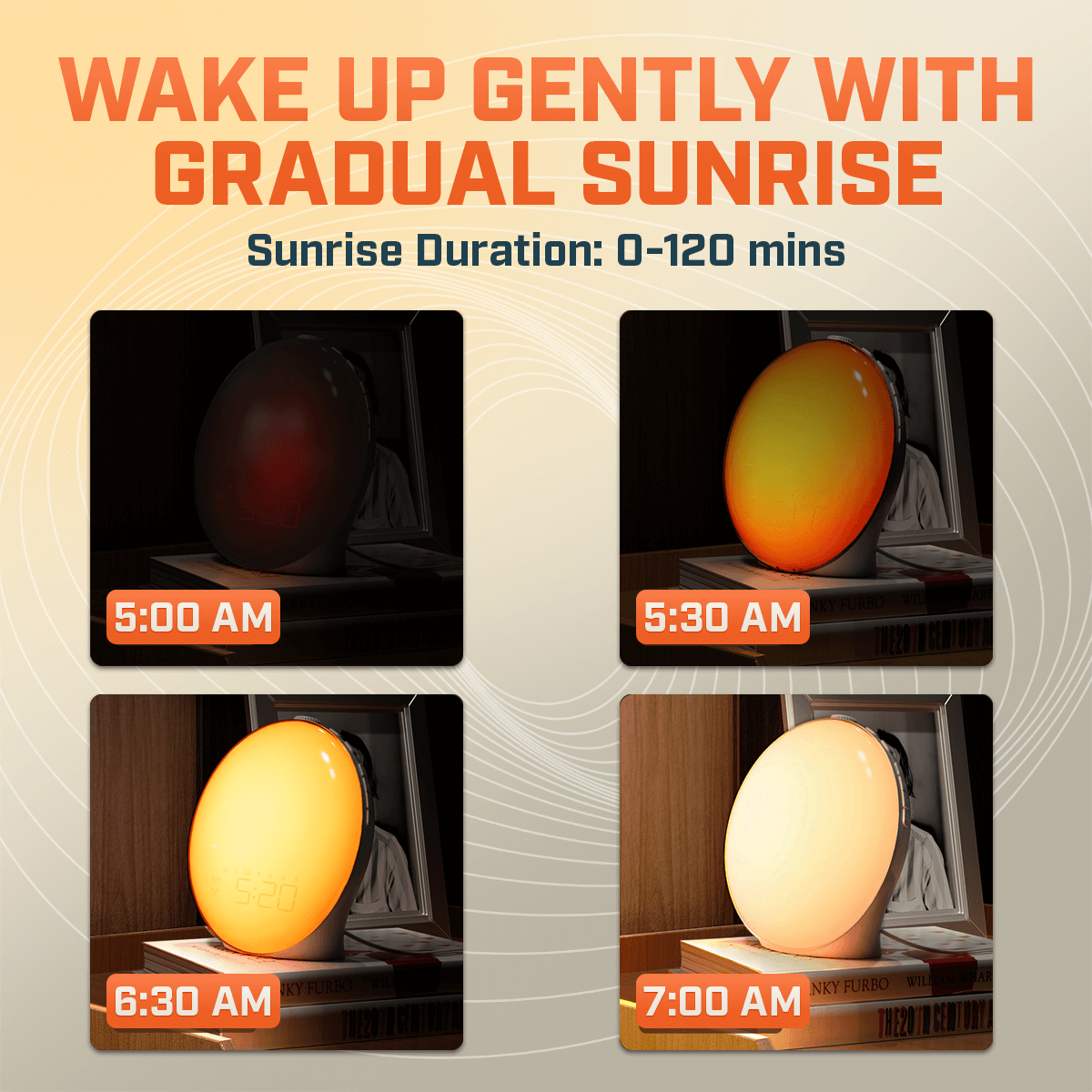 AuroraRise | Gradual Sunrise Alarm Lamp With Custom Sounds