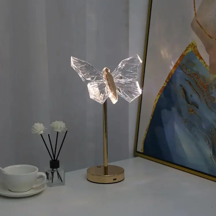 Lunara Crystal LED Butterfly Table Lamp For Bedroom