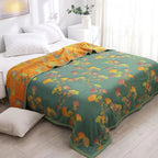 Liora Silhouette Ginkgo Leaves Reversible Cozy Coverlet