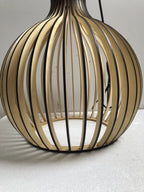 Nordic Wood Cage Pendant Light with Adjustable Cord