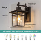 Kirrea Outdoor Waterproof Aluminum Wall Lantern for Backyard