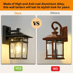 Kirrea Outdoor Waterproof Aluminum Wall Lantern for Backyard