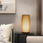 Bamboo Table Lamp - Rustic Natural Slat Design, Versatile Night Light & Desk Lamp for Home Decor 0