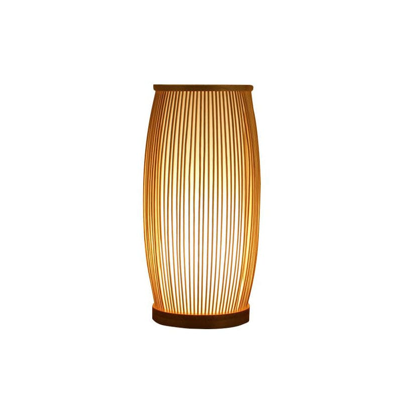 Bamboo Table Lamp - Rustic Natural Slat Design, Versatile Night Light & Desk Lamp for Home Decor 2