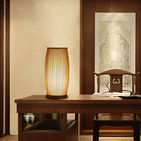 Bamboo Table Lamp - Rustic Natural Slat Design, Versatile Night Light & Desk Lamp for Home Decor 4
