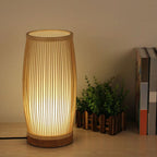 Bamboo Table Lamp - Rustic Natural Slat Design, Versatile Night Light & Desk Lamp for Home Decor 5