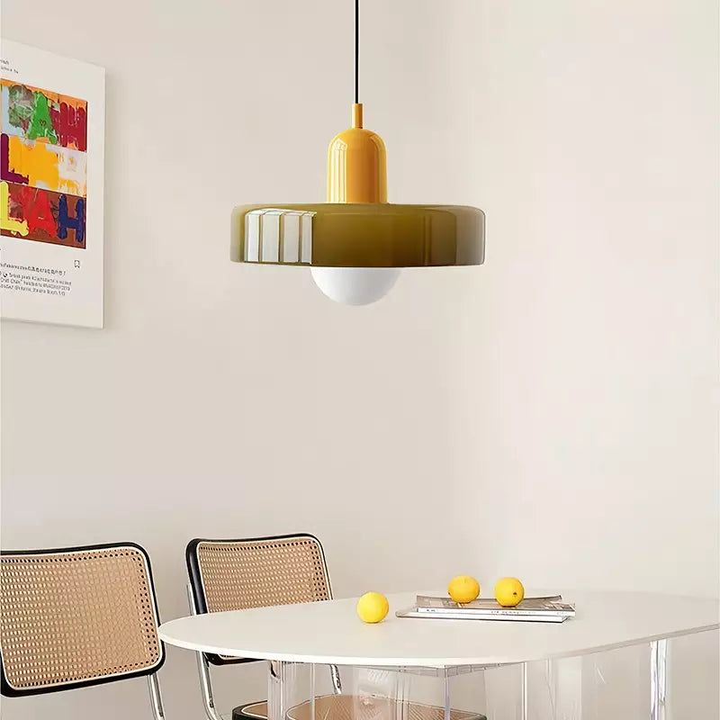 Arkea | Colored Glass Pendant Light With Adjustable Height