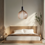 Nordic Wood Cage Pendant Light with Adjustable Cord