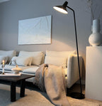 Black Arc Floor Lamp with Adjustable Curved Head – Modern Industrial Standing Lamp for Stylish Home Lighting 4