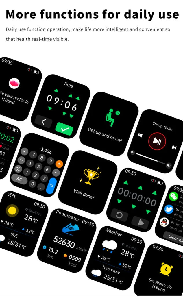 ViraSense Icke-invasiv Realtids Glukosövervakningsklocka med Pulsövervakning