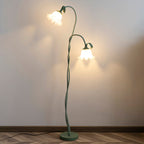 Modern Calla Flower LED Floor Lamp in Green Matte Finish